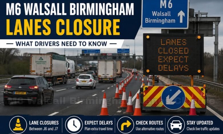 M6 Walsall Birmingham Lanes Closure